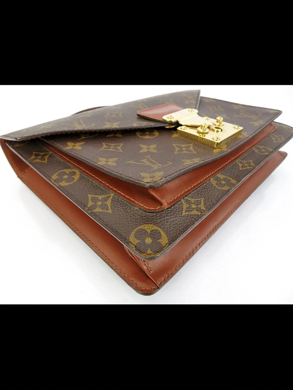 Louis Vuitton Monogram Top Handle Satchel in Brown and Tan